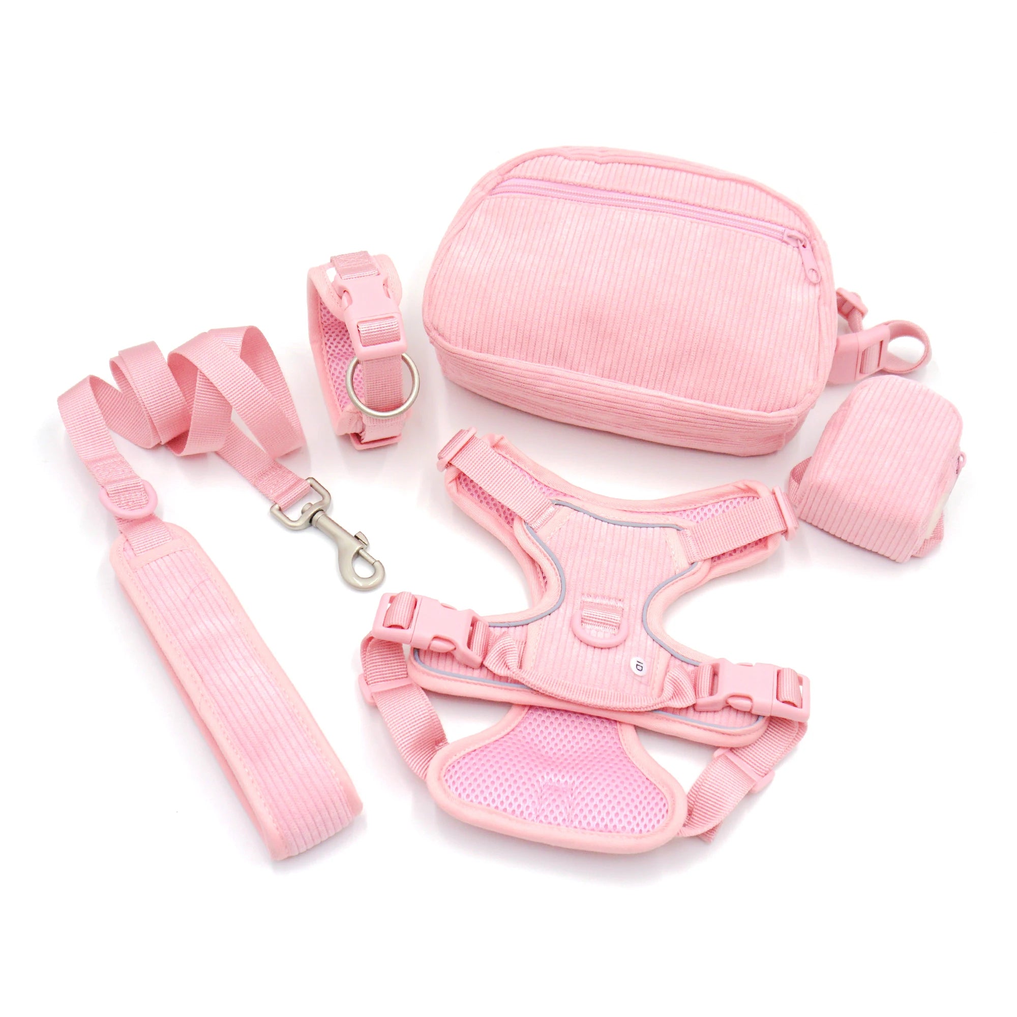 Corduroy Dog Harness Set 5-in-1