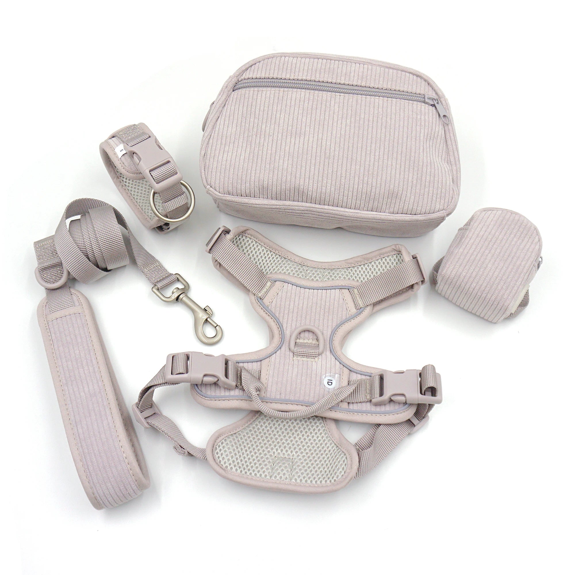 Corduroy Dog Harness Set 5-in-1