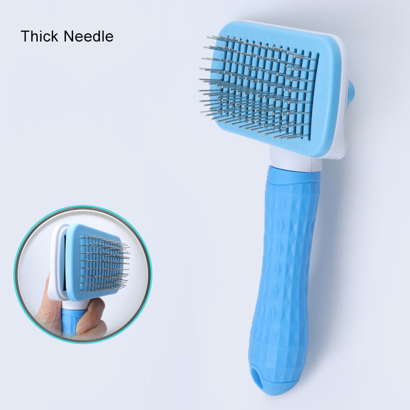 Self-Cleaning Dog Brush with Hair Release Button