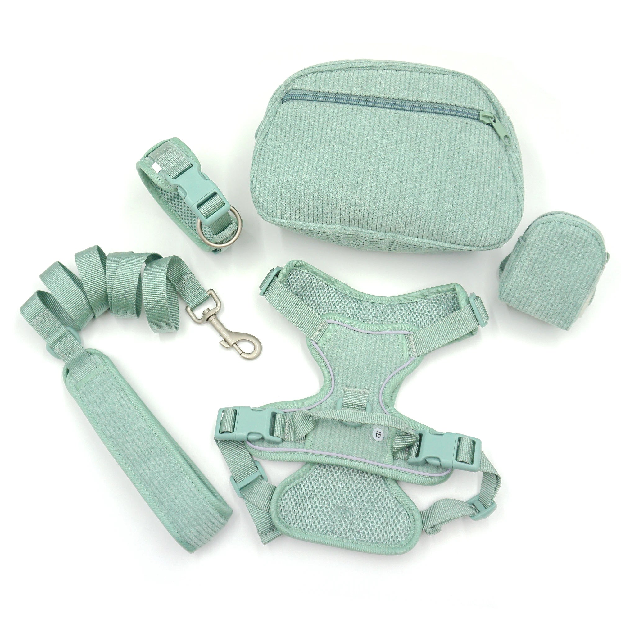 Corduroy Dog Harness Set 5-in-1