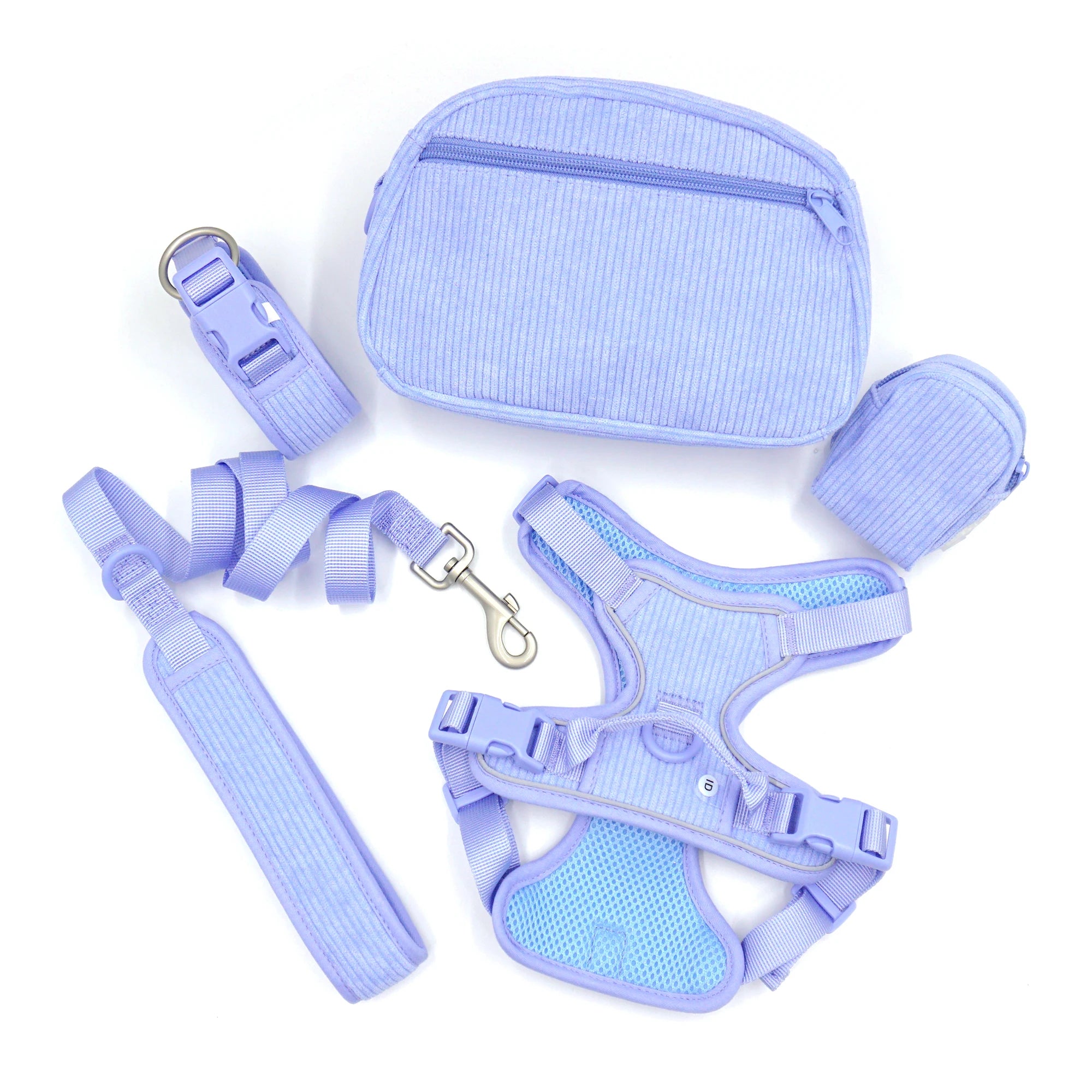 Corduroy Dog Harness Set 5-in-1