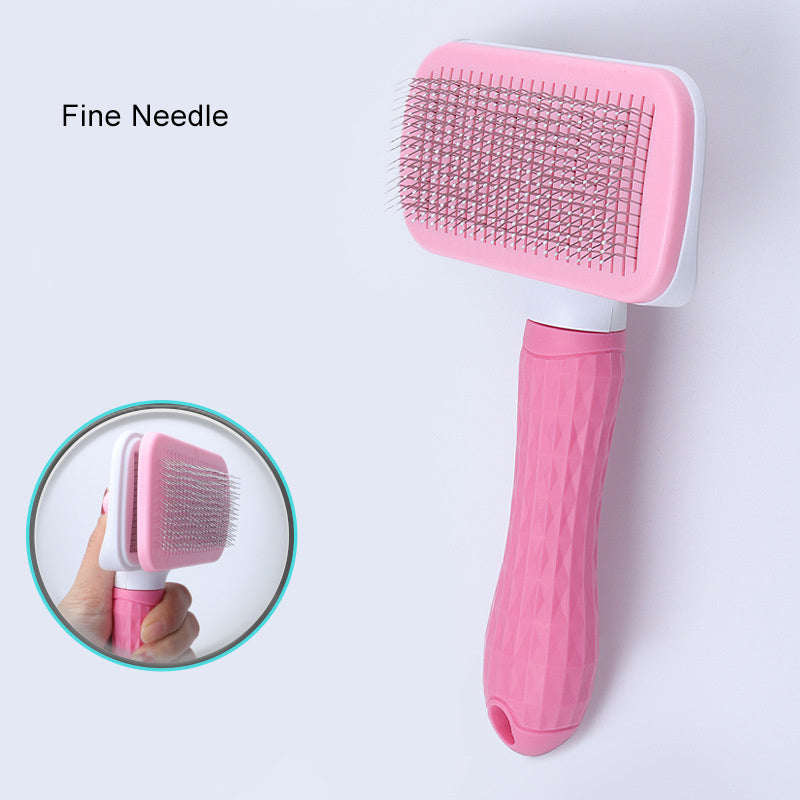 Self-Cleaning Dog Brush with Hair Release Button