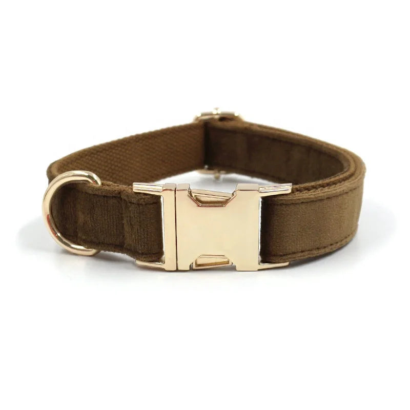 Luxury Velvet Dog Collar With Name