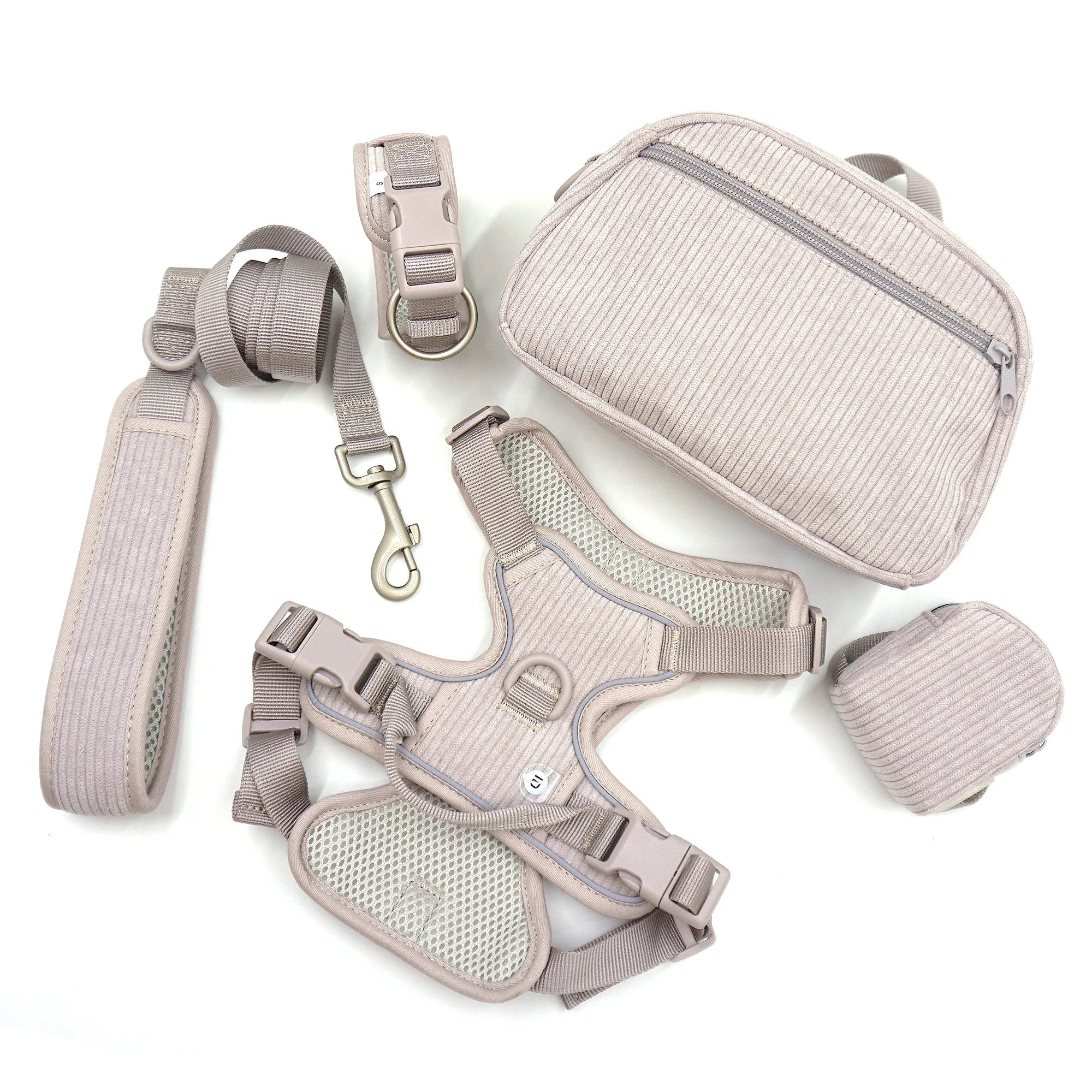 Corduroy Dog Harness Set 5-in-1