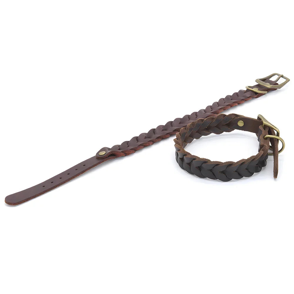 Braided Leather Collar