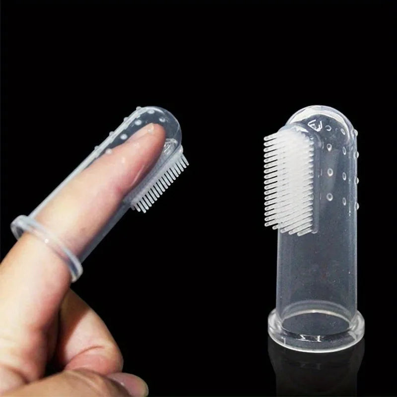 3Pcs Pet Finger Toothbrush Soft Silicone