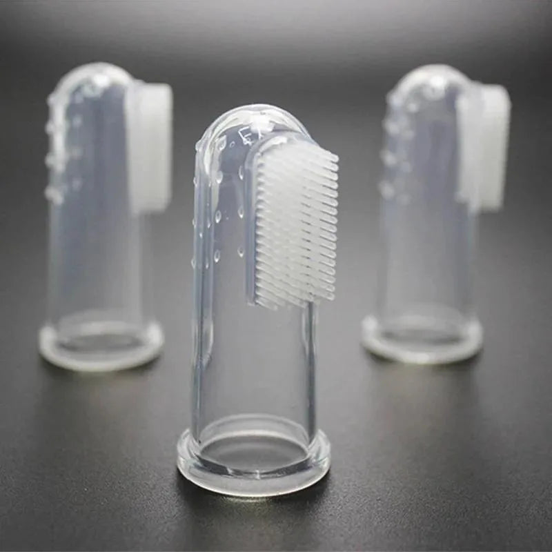 3Pcs Pet Finger Toothbrush Soft Silicone