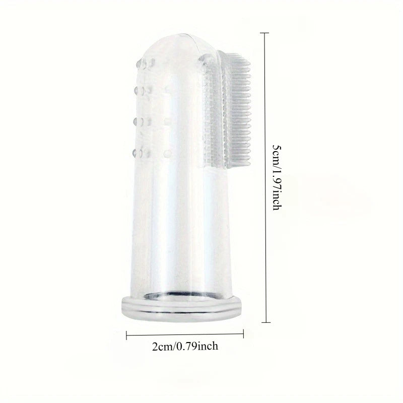 3Pcs Pet Finger Toothbrush Soft Silicone